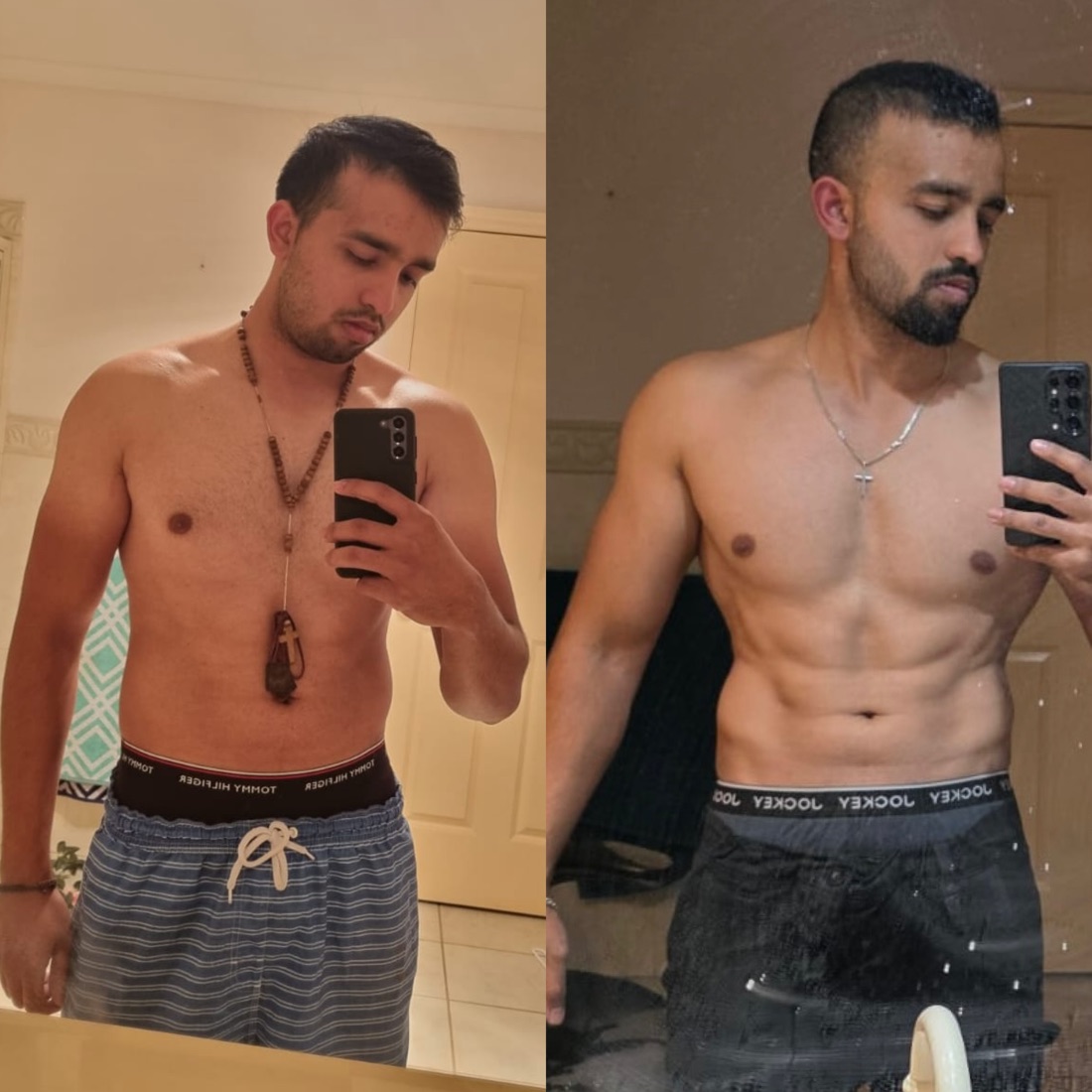 DSF client body recomposition - fat lost and muscle gained, before and after
